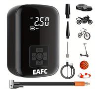 TEMU Compresor de Aire Eléctrico Portátil con Carga USB, Inflador Digital Sin Cable para Coche, Camión y Bicicleta, Diseño Elegante, Accesorio de Manguera Flexible
