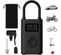 TEMU Compresor de aire eléctrico portátil Xiaomi, inflador de neumáticos de 150 PSI para coches, scooters, bicicletas y pelotas, inalámbrico con sensor de presión digital