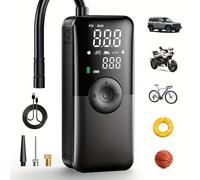 TEMU Compresor de Aire Portátil Inalámbrico 150PSI con Carga USB para Neumáticos, Bomba Eléctrica para Coches, Motos y Bicicletas - Inflador de Pneus Recargable