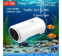 TEMU Compresor de aire silencioso para acuario con salidas duales, flujo de oxígeno ajustable para peceras, 220V, opciones de 3.5W y 8W, sin batería