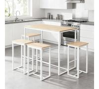 TEMU con juego de 4 taburetes, de cocina que ahorra para habitaciones pequeñas, mesa de pie para cocina, o comedor 100X60X96Cm - Sobuy PHU26-XO