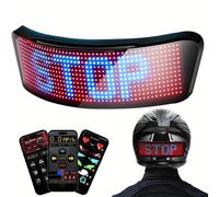 TEMU con pantalla LED, de motocicleta recargable con pantalla, velocímetro y patrones de aplicación programables, para bicicleta y moto para conducción nocturna