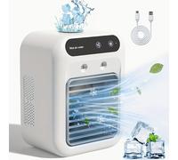 TEMU Condicionadores de Aire Portátiles, Enfriador Evaporativo Personal - 2 Velocidades, Ventilador Pequeño con 2 Frías para Escritorio, Oficina y Camping