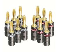 TEMU Conector de altavoz de negro de 6 hojas, cobre puro chapado en oro de 24K, conector de tornillo, cable de altavoz, para cine en casa, de audio/video y de audio
