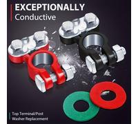 TEMU Conector de Terminal de Batería, 4 Piezas de Abrazadera de Terminal de Batería Anticorrosión para Auto, Conector Ajustable de y , Piezas de Repuesto para Automóvil