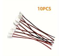 TEMU Conector de Tira LED Flexible de 1 Color para Tira LED de 8mm de Ancho 3528 2835 Tipo 2 Pin sin Soldadura con Cable de 6pcs/10pcs