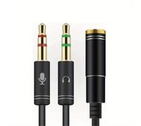 TEMU Conector Jack de 3.5mm para PC de Escritorio, Micrófono y Auriculares, 1 Divisor 2, Cable de Audio para Auxiliar de Auriculares