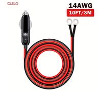 TEMU Conector Masculino de Resistencia CLELO para Coche de 12/24V con Luces LED, Adaptador de Energía CC con Fusible de 15A para Viajes, Camping y Compresores de Aire