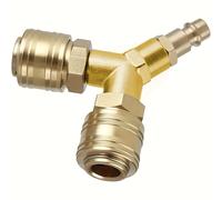 TEMU Conector rápido de latón de 3 vías, conector de manguera de dirección, no requiere energía, compatible con proyectos de renovación de viviendas