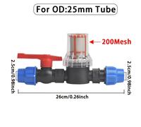 TEMU Conector Rápido para Tubo de Riego de PE/PVC 25/32mm, Filtro de Irrigación con Malla 80/200, Junta de de Riego para Jardín, Conector de Tubo con Colador