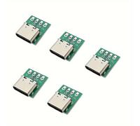 TEMU Conector USB 3.1 Tipo-C de 5 piezas Adaptador de Placa de Prueba de 16 Pines Conector 16P para Transmisión de
