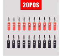 TEMU Conectores Banana 4mm 20pcs (10 Rojos + 10 Negros) | Terminal para Jack de Altavoz Amplificador Audio