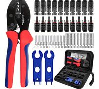 TEMU Conectores de cable solar con kit de herramienta de crimpado, 10 de conectores fotovoltaicos y hembra para paneles solares y llaves para ensamblar e instalar cables de paneles solares.