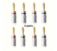 TEMU Conectores tipo de páginas de 4 mm/0.158 pulgadas, hechos de cobre puro con baño dorado, con carcasa de aleación de aluminio, diseñados para terminales de cable de altavoz