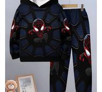 TEMU Conjunto 3D de Sudadera y Pantalones de Spider-Man - Oficial de Marvel, Disfraz de Superhéroe con Diseño de y Azul, Jersey de Larga y Joggers, para Halloween y Actividades al Aire Libre