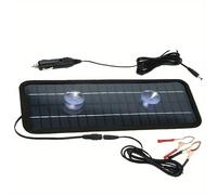 TEMU Conjunto de 1, Panel Solar Monocristalino con CC 18V 12V y Enchufe para Encendedor de Coche para Carga de Batería con Pinza