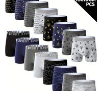TEMU Conjunto de 10 calzoncillos para hombre, bóxers deportivos planos para fitness, transpirables, cómodos, modernos, individuales, casuales, para fitness y deportes