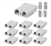 TEMU Conjunto de 10 conectores rápidos para carga de batería de 50A estilo Anderson, adaptadores de enchufe para herramientas eléctricas CC y motocicletas