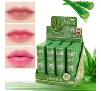 TEMU Conjunto de 12 Piezas de Lápiz Labial de Aloe Vera - Hidratante, Cambio de Color Duradero con Esquálano Vegetal, Fórmula Impermeable y No Pegajosa, Rosados Naturales para Todo Tipo de Piel