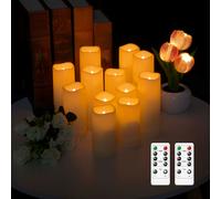 TEMU Conjunto de 12 Velas LED, Velas Simuladas para /Confesión /Década de Boda en Escenario//Uso del Día de San Valentín, con Control Remoto y Temporal