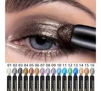 TEMU Conjunto de 16 de de Ojos Brillantes - Duraderas, Impermeables, con Metálicos en Multicolor , Naturales y Fluorescentes, con Aplicador Negro para una Aplicación Fácil, de de Ojos