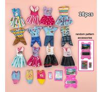 TEMU Conjunto de 18 Piezas de Ropa y Accesorios para Muñecas de 5.3''/13cm: 8 Vestidos de Moda, Casuales, 3 Trajes de Baño, 3 Mini Accesorios para Casa de Muñecas, Laptop, Teléfono y iPad