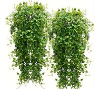 TEMU Conjunto de 2/4 plantas artificiales colgantes, plantas de plástico resistentes a los rayos UV adecuadas para , dormitorios, salas de estudio, salas de estar, decoraciones verdes y decoraciones .