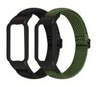TEMU Conjunto de 2 Correas Elásticas Compatibles con Xiaomi Band 8 Active/Redmi Smart Band 2, Pulseras Deportivas Ajustables de Nailon para el Brazalete de Xiaomi Active