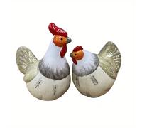 TEMU Conjunto de 2 Figuras de y de Cerámica Hechas a - Estatuillas de Pollo Decorativas para la Decoración del Hogar, de Cocina Rústica de Granja, Regalo Ideal para una Fiesta de Bienvenida