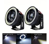 TEMU Conjunto de 2 Luces Anillo Proyector LED para Coche con Ojos de Ángel, 3.5 pulgadas con Soporte