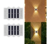 TEMU Conjunto de 2 Luces Solares de 6 LED, Lámpara de Pared Exterior, Luces para Valla con Control de Luz y Abajo para Jardín, y , Luz de Estudio para Fotografía, Luces Decorativas como Accesorio