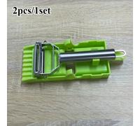 TEMU Conjunto de 2 piezas / 1 set cortador de verduras y frutas , pelador de acero inoxidable para cocina, herramienta multifuncional adecuada para uso doméstico y comercial