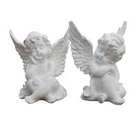 TEMU Conjunto de 2 piezas, estatuilla de resina de ángeles para jardín, decoración de jardín interior y exterior, adorable escultura de ángel estatua de 4"