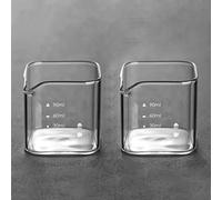 TEMU Conjunto de 2 Vasijas de Vidrio de Borosilicato , Taza de Café Condensada Miniatura, Vaso para Leche con Marca Fresca, Adecuado para , Educación, Cocina , Uso Industrial y Científico
