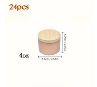 TEMU Conjunto de 24 Tarros para Velas en con Tapas de Madera, Contenedores de Vela de 4oz y 8oz para Hacer Velas, Manualidades, Almacenamiento y Regalos Elegantes para el Hogar