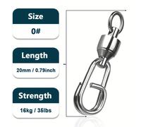 TEMU Conjunto De 25 Piezas De Giratorios De Pesca, Giratorio De Rodamiento De Bolas, Anillo Dividido De Cambio Rápido Para Conectores De Señuelos De Pesca De Carpa