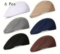 TEMU Conjunto de 3/6 gorras de malla con visera de para hombre, gorras de béisbol, gorros de periodista transpirables y gorras para taxistas.