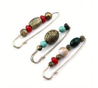 TEMU Conjunto de 3 alfileres de seguridad de estilo vintage para sujetar suéteres, chales y decorar prendas de vestir, accesorios decorativos para pantalones y cinturones