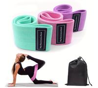 TEMU Conjunto de 3 Bandas de Resistencia para Piernas y Glúteos - Apilables, de Poliéster con para Yoga en Casa, Ejercicios y Entrenamiento Físico