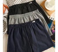 TEMU Conjunto de 3 bóxers para hombre, estilo elegante con rayas verticales, shorts cómodos, para usar de casa