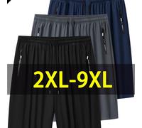 TEMU Conjunto de 3 pantalones cortos grandes para hombre, ligeros con cintura elástica, disponibles en varios tamaños desde 2XL 9XL, talla grande