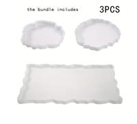TEMU Conjunto de 3 Piezas: Bandeja, Posavasos, Alfombrilla para Exhibición de Adornos, Molde de Silicona para Hacer a , Molde para Goteo a para Decoraciones del Hogar