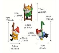 TEMU Conjunto de 3 Piezas de Decoración Colgante de Gnomos de Resina - Figuras y Coloridas para Macetas y Hogar, Ideales para Jardín, Patio, Césped - No Necesita Pilas, Regalo para de San Valentín