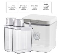 TEMU Conjunto de 3 recipientes para baño, 2 dispensadores de detergente + 1 recipiente para cápsulas de lavandería, de lavandería, polvo, potenciador de , de secadora, de almacenamiento, botes.