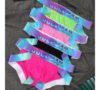 TEMU Conjunto de 4 bóxers JOCKMAIL para hombre con elegantes calzoncillos de bolsa grande de U, hechos de malla transpirable y elástica