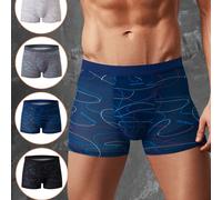 TEMU Conjunto de 4 bóxers para hombre con estampados modernos, transpirables y cómodos