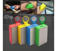 TEMU Conjunto de 4 discos abrasivos manuales de diamante, de de vidrio con disco de , Bloque de para vidrios afilados, Adecuado para recortar y desbarbar bordes de azulejos y piedra, 60 100 200 400