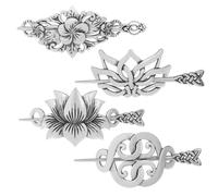 TEMU Conjunto de 4 Horquillas Vikingas Vintage para el Cabello, Clip de Pelo Vikingo, Joyería Celta para Mujeres, Regalo de Vacaciones