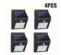 TEMU Conjunto de 4 Luces Solares para Exteriores, Luces con Sensor de Movimiento para Exterior, Ángulo de 200°, Fácil Instalación en Puerta delantera, Patio Trasero y Jardín