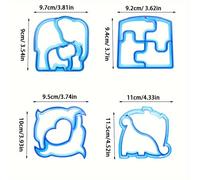 TEMU Conjunto de 4 piezas de Moldes para Cortar Pan con Diseños de Dibujos Animados, Molde para Cortar Pan para Tostadas, Molde para Bento, Molde para Bolas de Arroz, Molde para Galletas